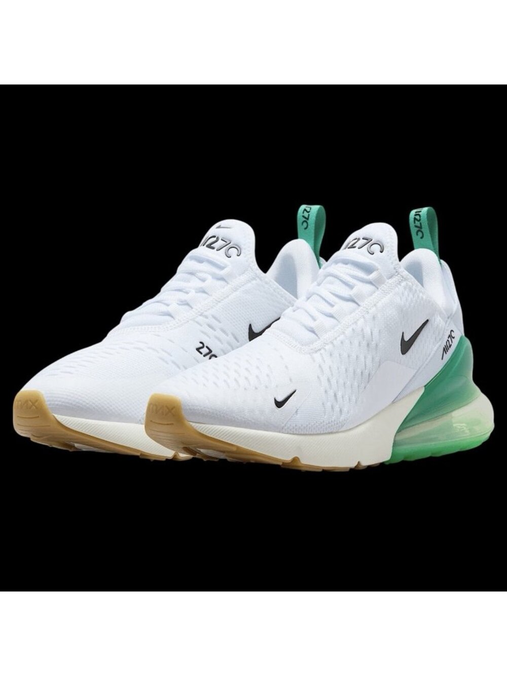 Nike Air Max 270 White Black Summit Stadium Green AH6789-125 Women’s 6 NBY